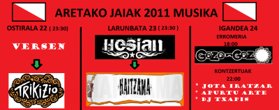 ARETAKO JAIAK 2011 MUSIKA